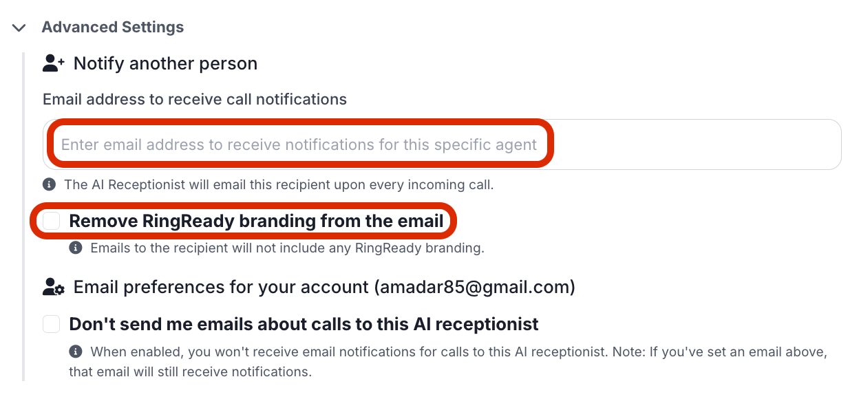 Email Configuration and Branding Options